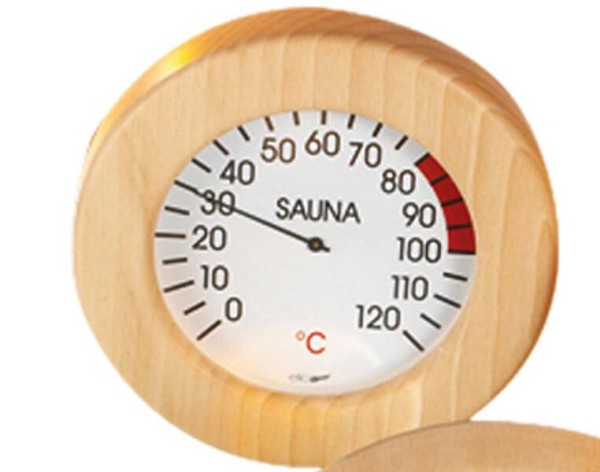 Eliga Thermometer 155 mm in rundem Holzrahmen